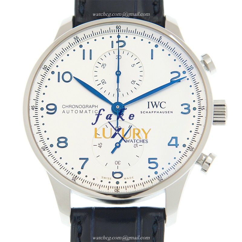 IWC IW371605 Portuguese Automatic Stainless Steel Blue Alligator Replica Watch - Luxury Replica Watch
