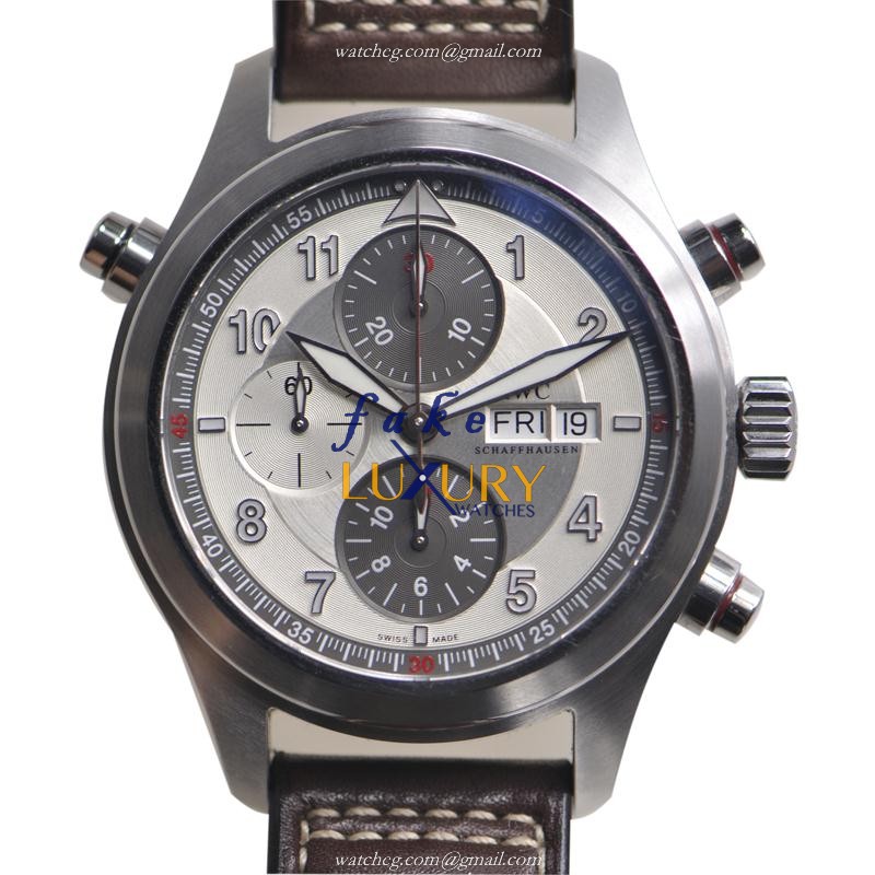 IWC IW371802 Replica Watch With Automatic Movement, Silver Dial, Steel Case Brown Cowhide Strap - Luxury Replica Watch