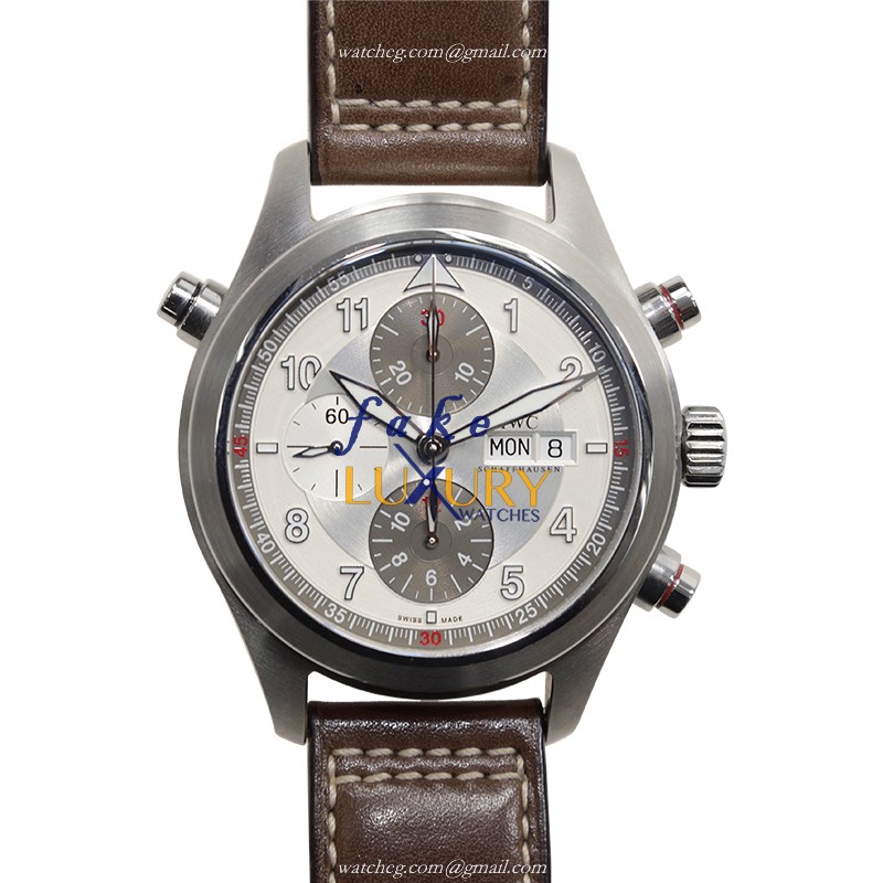 IW371806 - IWC PILOTS Automatic Stainless Steel Replica Watch Silver Dial Brown Cowhide Strap - Luxury Replica Watch