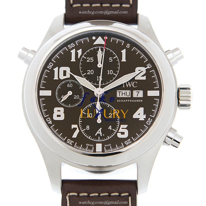 IWC IW371808 Replica Watch, Brown Dial, Steel Case, Automatic Movement, Cowhide Strap - Luxury Replica Watch