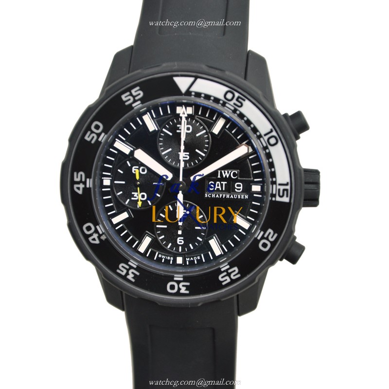 IWC IW376705 Aquatimer Replica Watch, Automatic, Black Dial, Stainless Steel Case, Rubber Strap - Luxury Replica Watch