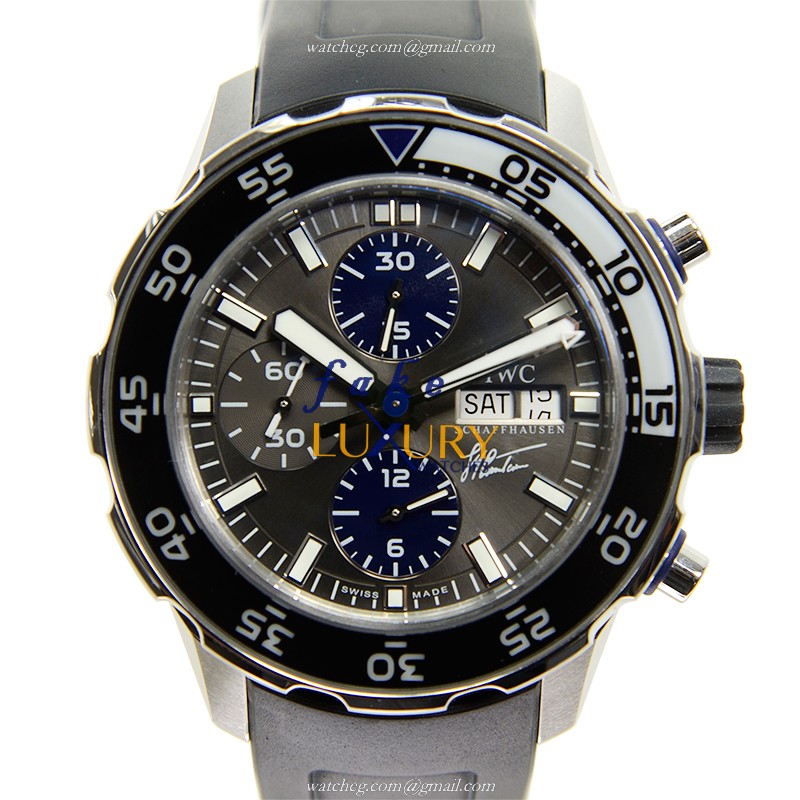 IWC IW376706 Aquatimer Replica Watch, Automatic Movement, Dark Grey Dial, Rubber Strap - Luxury Replica Watch