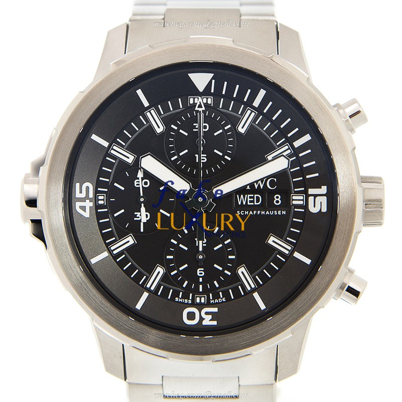IWC IW376804 Aquatimer Replica Watch, Black Dial, Steel Bracelet, Automatic - Luxury Replica Watch