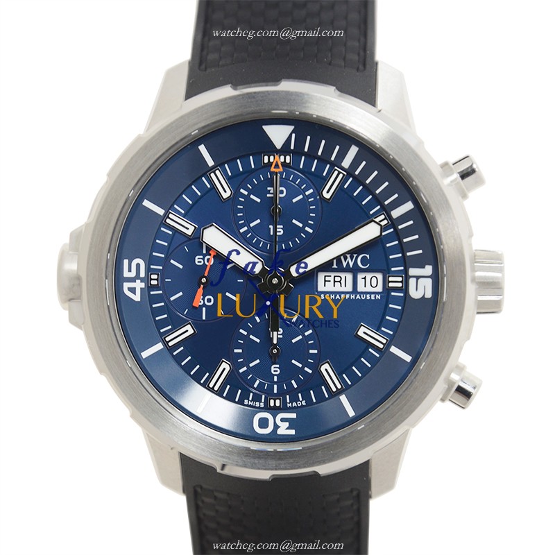 IWC Aquatimer IW376805 - Replica Watch - Blue Dial - Automatic - Steel Case - Rubber Strap - Luxury Replica Watch