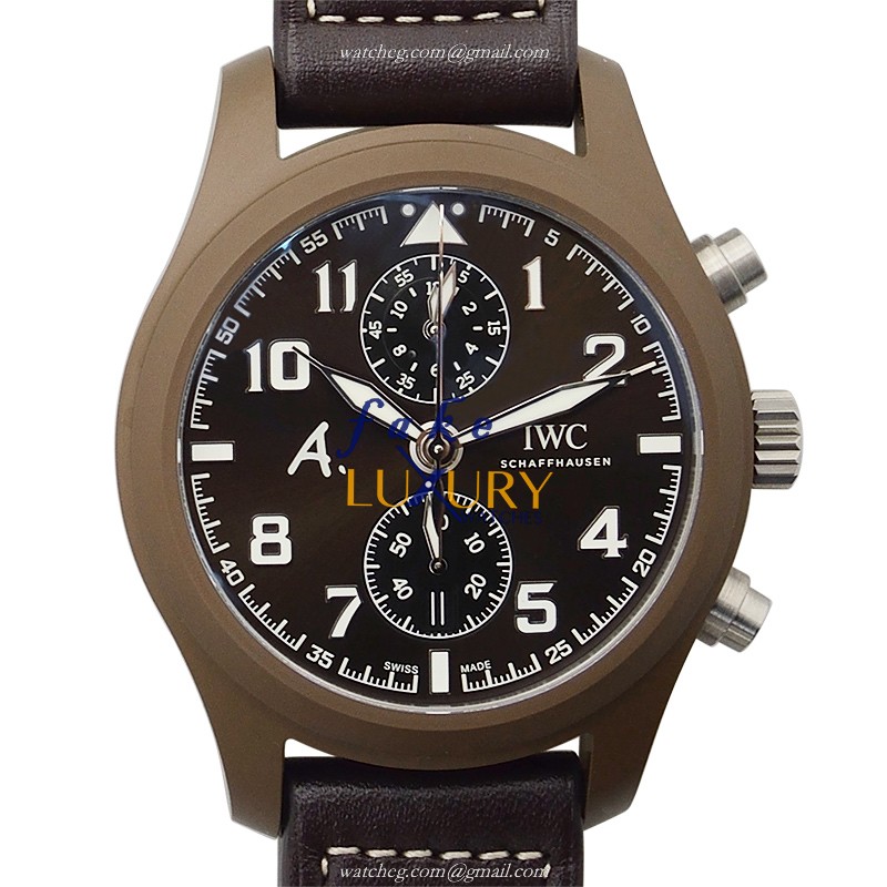 IWC IW388004 Replica Watch, 46mm Ceramic Case, Automatic, Brown Dial, Cowhide Strap - Luxury Replica Watch