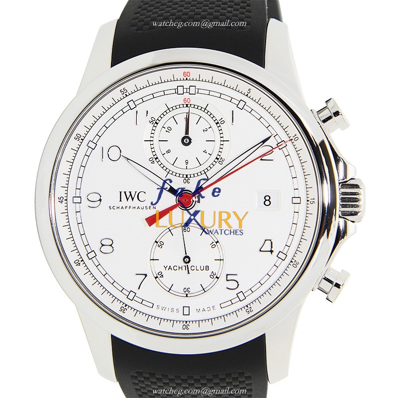 IWC IW390502 Portuguese Replica Watch, Automatic, Silver White Dial, Steel Case, Black Rubber Strap - Luxury Replica Watch