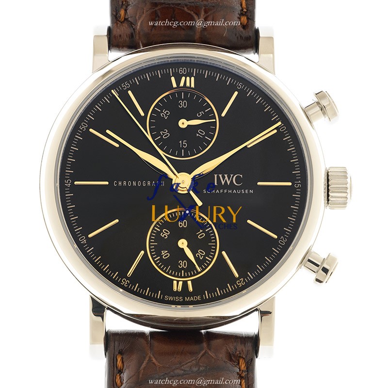 IWC Portofino IW391404 Automatic Stainless Steel Black Dial Leather Strap Replica Watch - Luxury Replica Watch