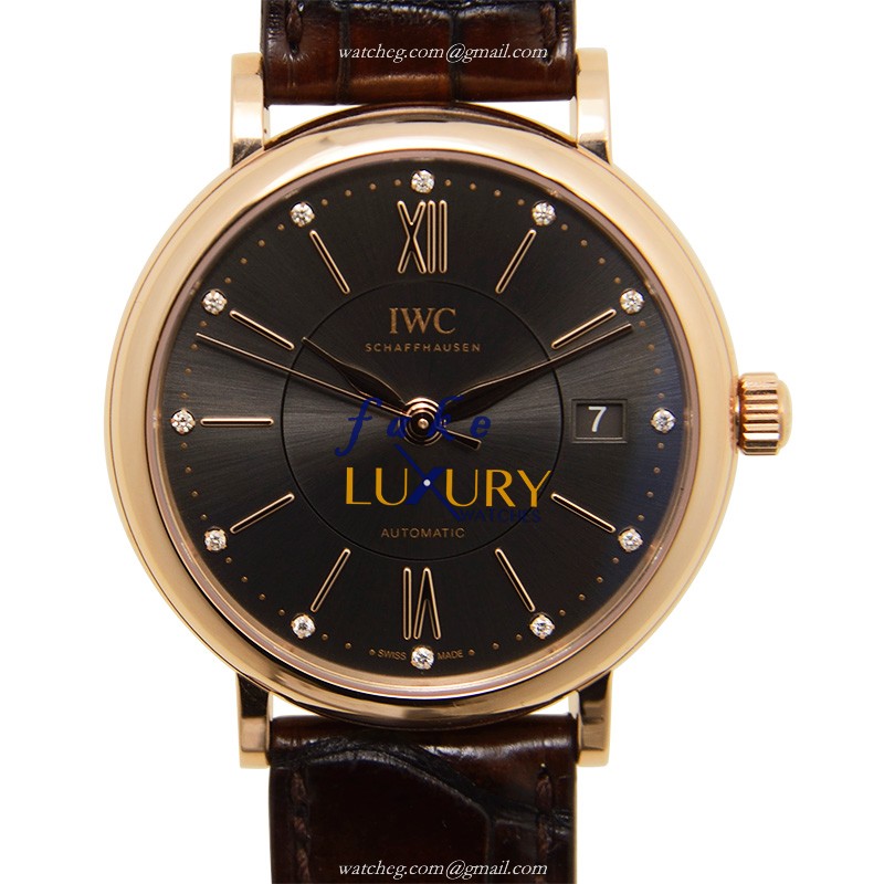 IWC IW458106 Portofino Automatic 18kt Rose Gold Dark Grey Dial Replica Watch - Luxury Replica Watch