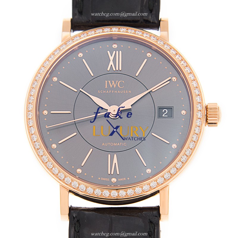 IWC Portofino IW458108 Automatic 18kt Rose Gold Dark Grey Dial Replica Watch - Luxury Replica Watch