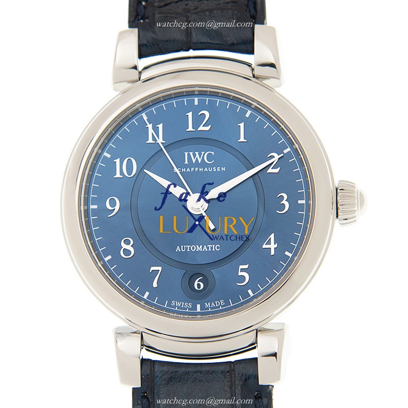 IWC IW458312 Da Vinci Replica Watch, Automatic, Light Blue Dial, Stainless Steel Case, Alligator - Luxury Replica Watch