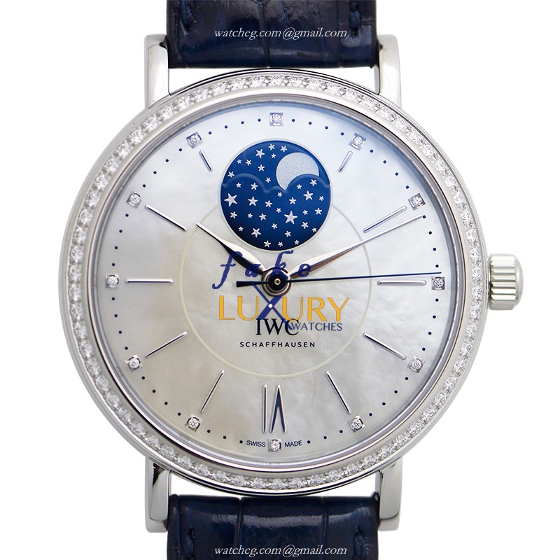 IWC IW459001 Portofino Replica Watch Silver Dial Diamonds Automatic - Luxury Replica Watch