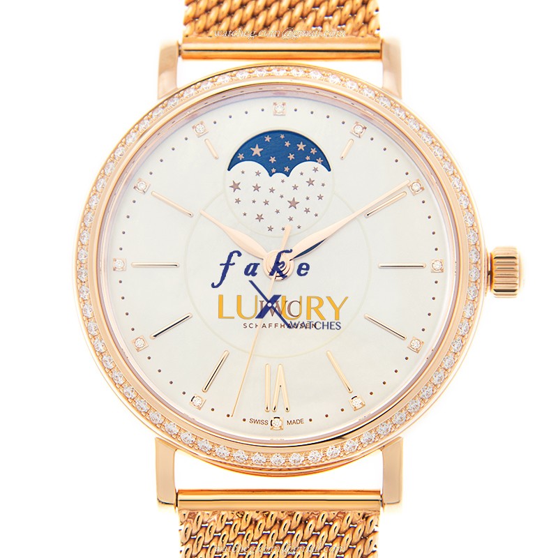 IWC IW459005 Portofino Automatic 18kt Rose Gold Diamonds White Dial Replica Watch - Luxury Replica Watch