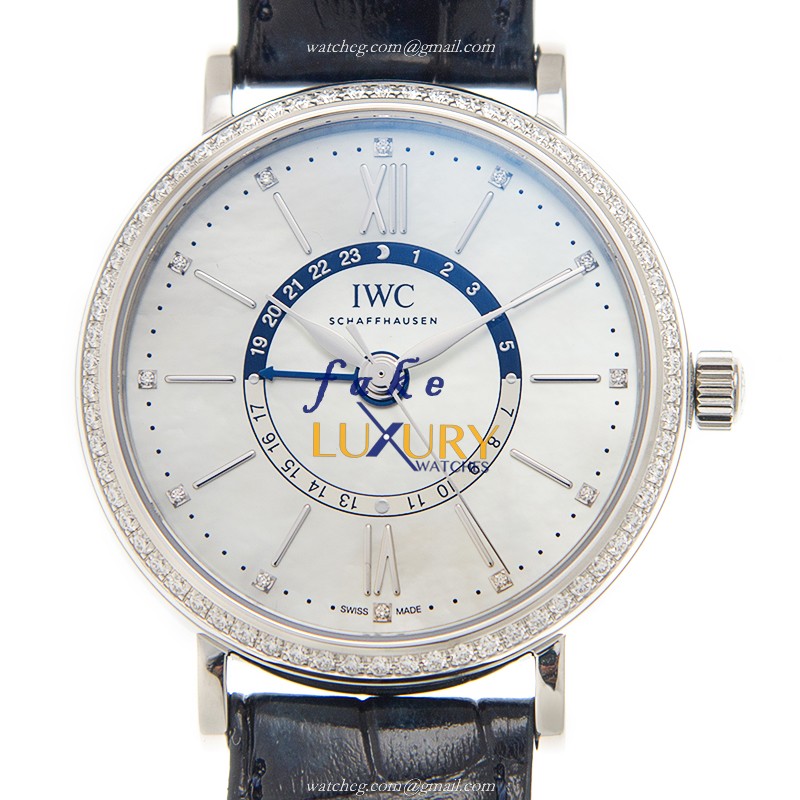 IWC IW459101 Portofino - Replica Watch - Automatic - White Dial - Blue Alligator Strap - Luxury Replica Watch