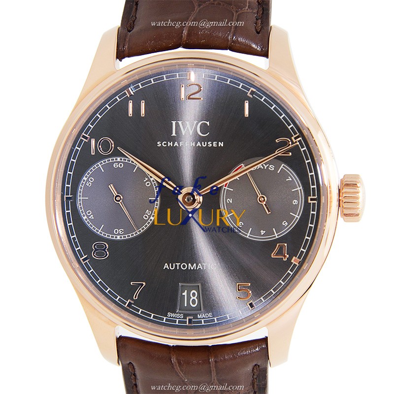 IW500702 - IWC Portuguese Automatic Replica Watch 42mm Rose Gold Dark Grey Dial - Luxury Replica Watch