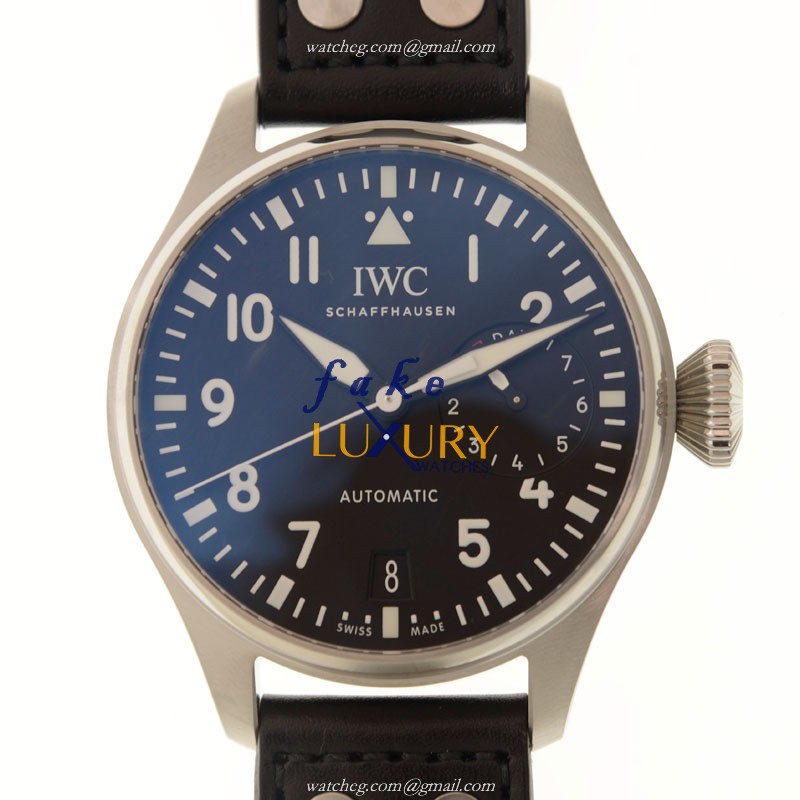 IWC IW500912 Pilots Replica Watch, Automatic Movement, Black Dial, Stainless Steel Case, Cowhide - Luxury Replica Watch