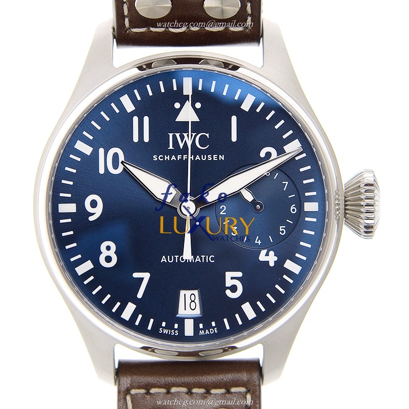 IWC IW500916 Pilots Replica Watch Automatic Blue Dial Brown Leather Steel Case - Luxury Replica Watch
