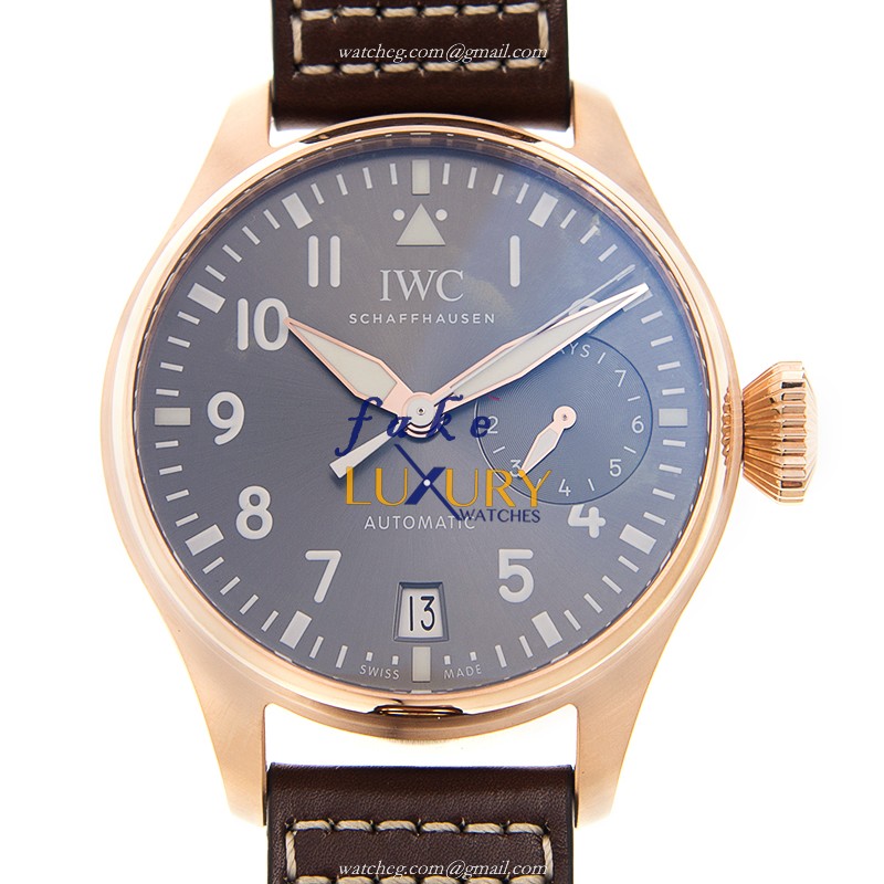 IWC IW500917 - Replica Watch - Automatic - 18kt Rose Gold - Dark Grey Dial - Brown Cowhide Strap - Luxury Replica Watch