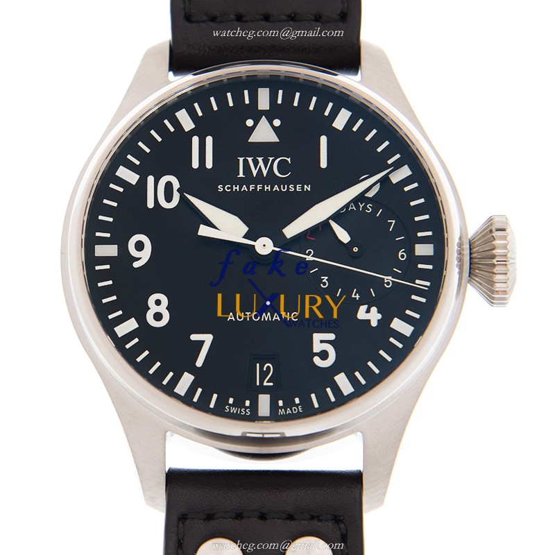 IWC IW501001 PILOTS Automatic - Replica Watch - Steel Case - Black Dial - Leather Strap - 42.5mm - Luxury Replica Watch