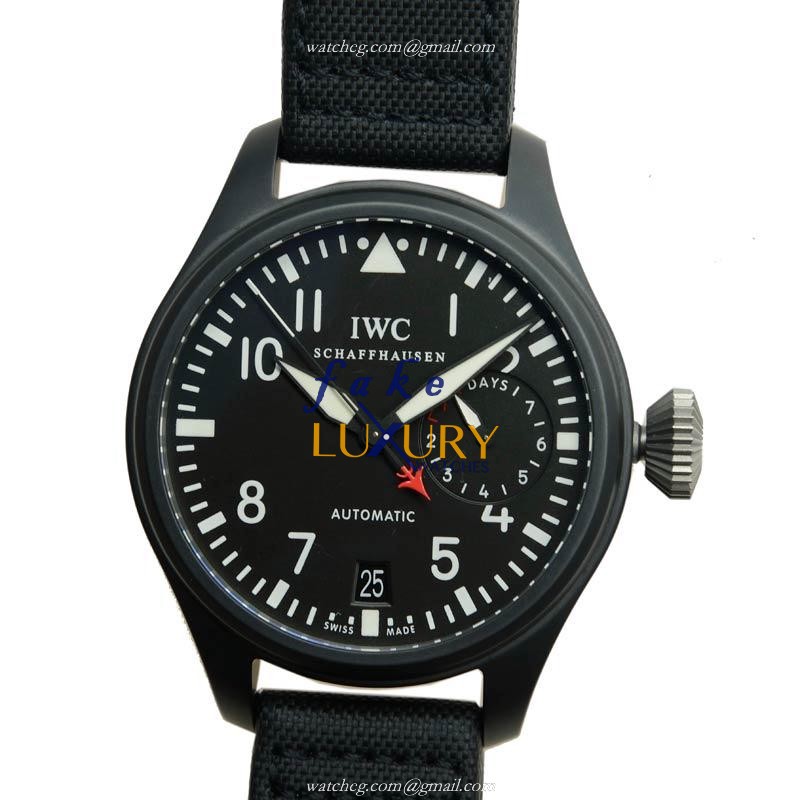 IW501901 - IWC Pilot Replica Watch Automatic Titanium Black Dial Fabric Strap - Luxury Replica Watch