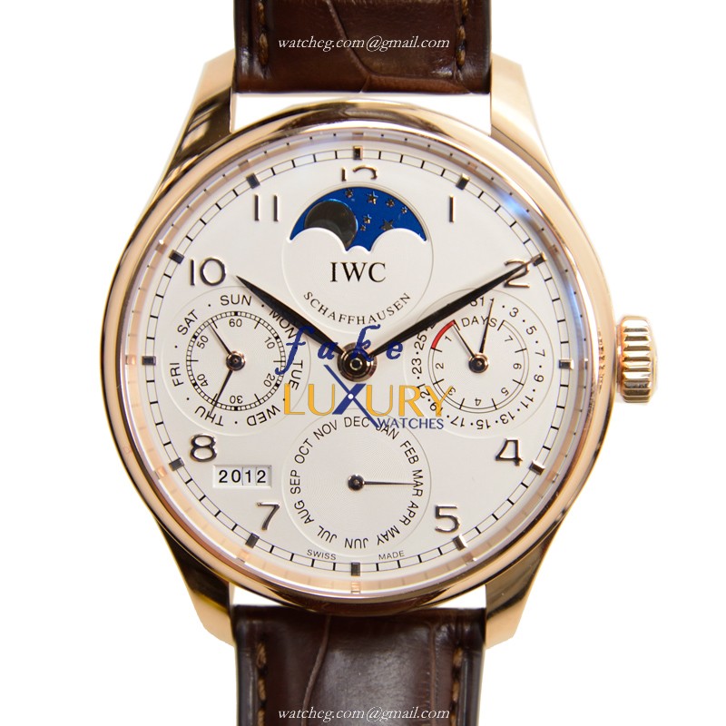 IWC Portuguese IW502306 Automatic 18kt Rose Gold Silvery Dial Replica Watch - Luxury Replica Watch