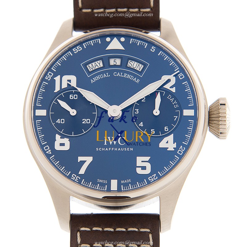 IWC IW502703 - Replica Watch - 46mm - Automatic - Blue Dial - Brown Cowhide Strap - Luxury Replica Watch