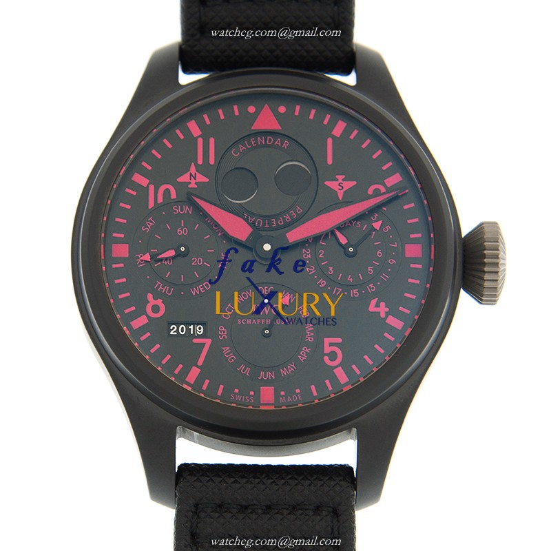 IWC IW502903 PILOTS Automatic Ceramics Black Dial Leather Strap Replica Watch - Luxury Replica Watch