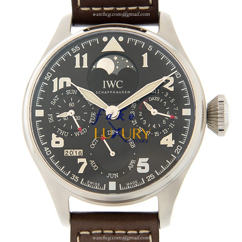 IWC IW503801 Pilots Automatic Replica Watch, Brown Dial, Steel Case, Cowhide Strap - Luxury Replica Watch
