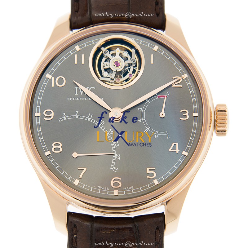 IWC IW504602 Portuguese Replica Watch, Automatic Movement, 18kt Rose Gold Case, Dark Grey Dial - Luxury Replica Watch