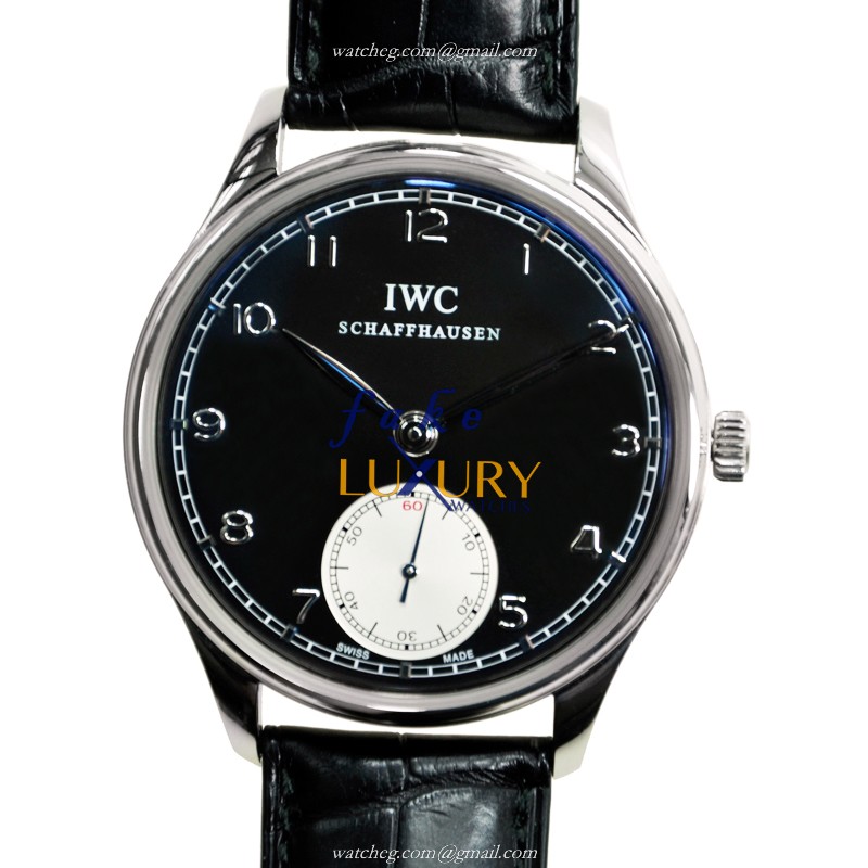IWC Portuguese IW545404 Manual Wind Stainless Steel Black Dial Replica Watch - Luxury Replica Watch