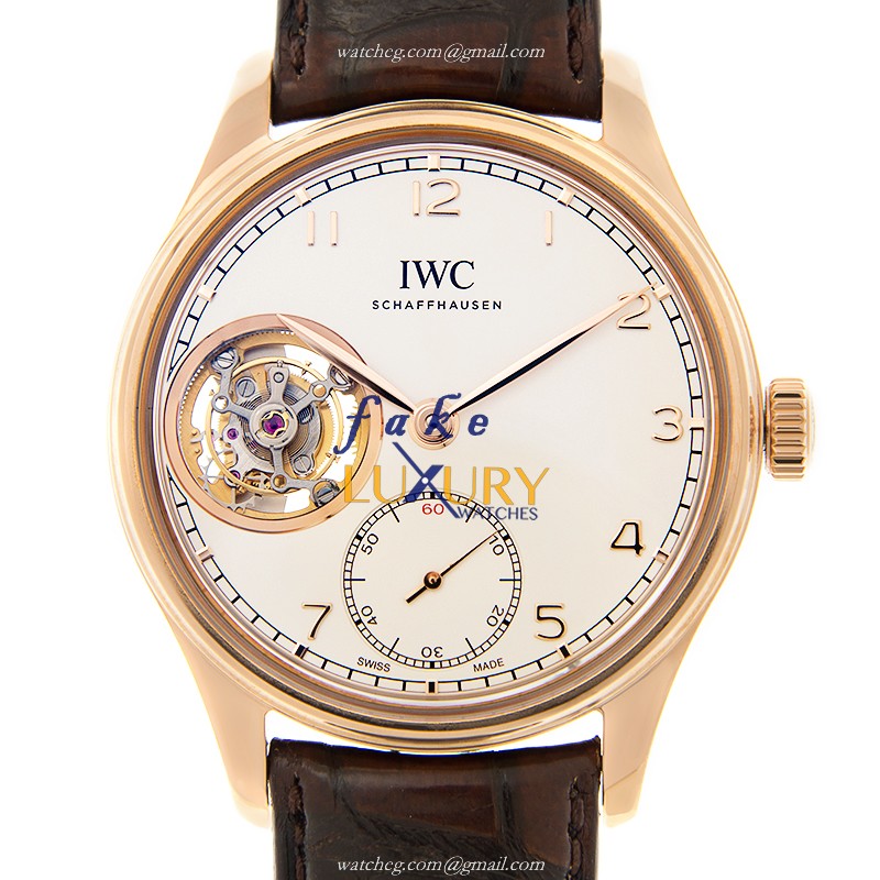 IWC IW546302 Portuguese Manual Wind 18kt Rose Gold White Dial Replica Watch - Luxury Replica Watch