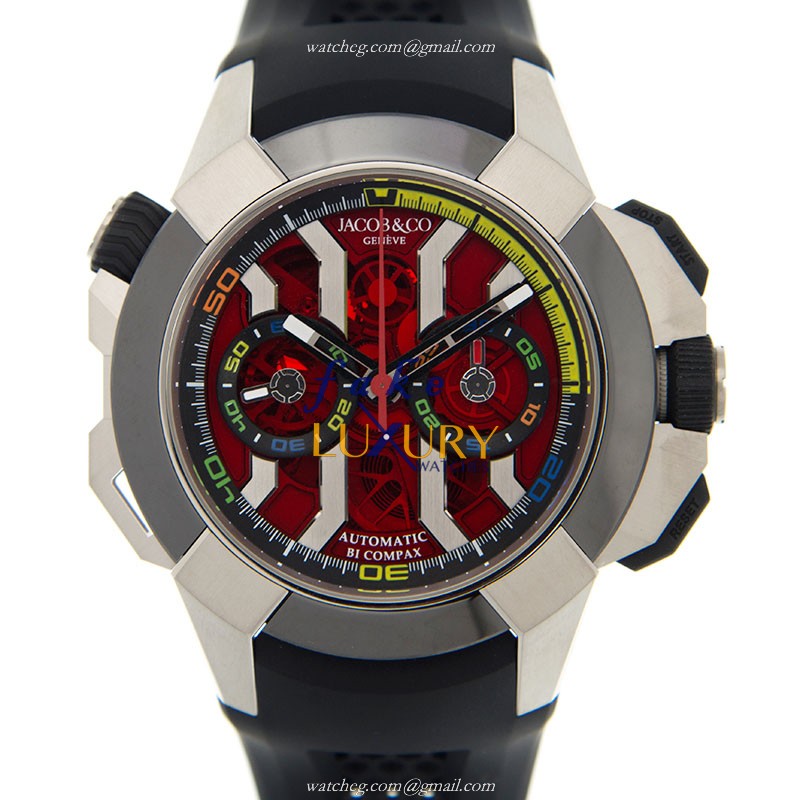Jacob & Co Epic X Chrono 311.20.SB.RV.A HA4D | Automatic | Stainless Steel | Red Dial | Replica - Luxury Replica Watch