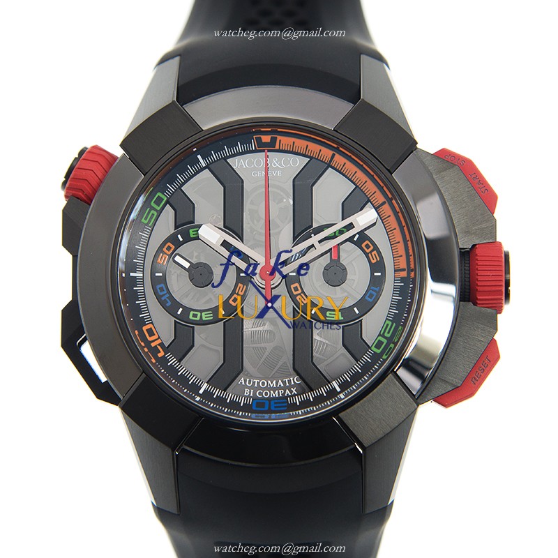 Jacob & Co 313.21.SB.BU.B HA4D EPIC X CHRONO Automatic, Black Dial, Stainless Steel Case Replica - Luxury Replica Watch