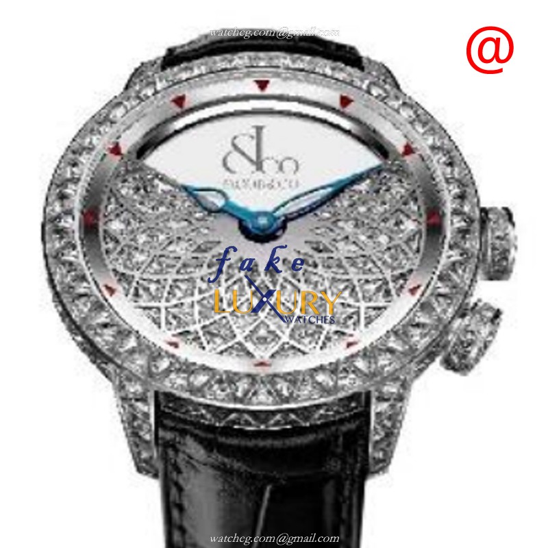 Jacob & Co 400.801.30.BD.BD.1BD Manual Wind 18kt White Gold & Diamond Replica Watch, Silver Dial - Luxury Replica Watch