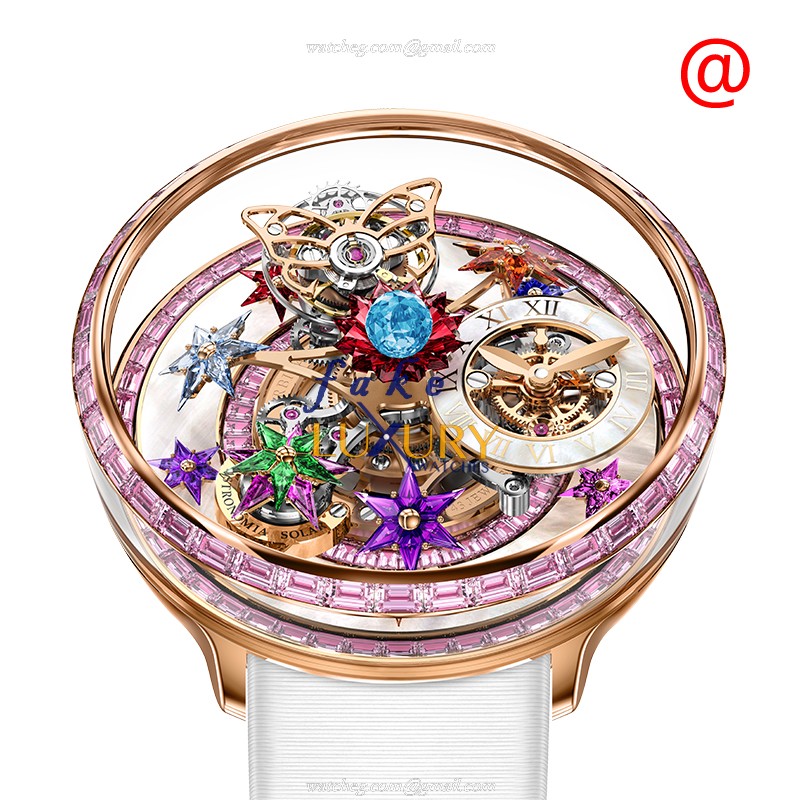 Jacob & Co AF321.40.BA.AB.ASB4A - Manual Wind - 18kt Rose Gold & Ruby - Replica Watch - White - Luxury Replica Watch