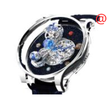 Jacob & Co AS300.30.AP.AR.BGZ4A Manual Wind 18kt White Gold Transparent Skull Dark Blue Leather - Luxury Replica Watch