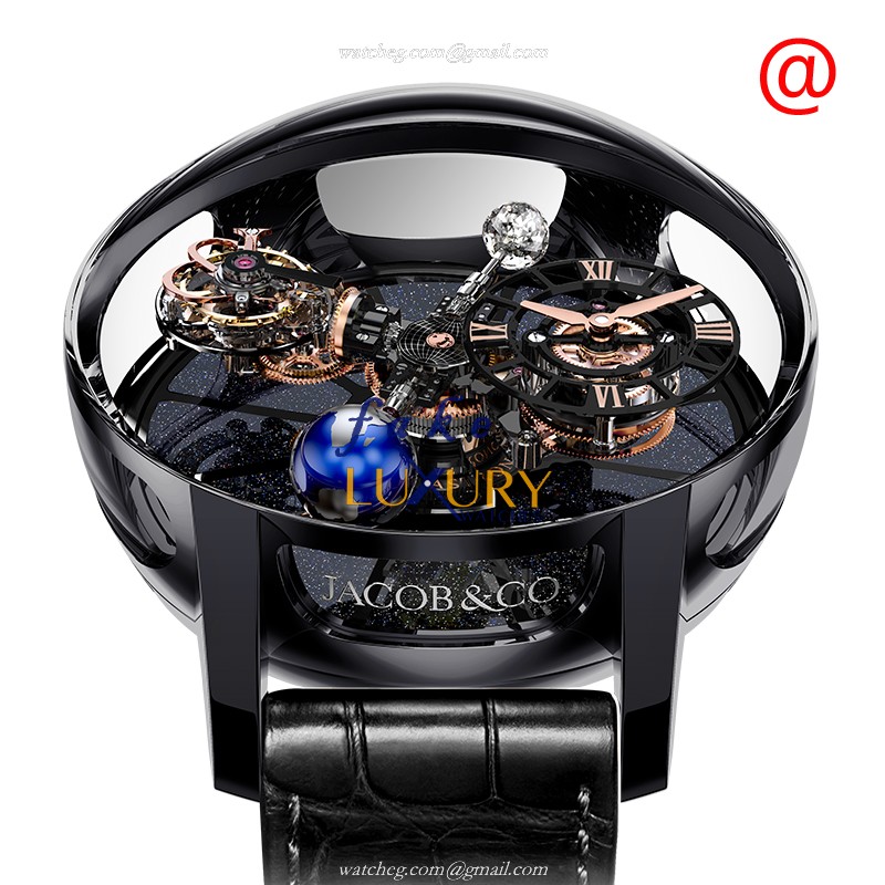 Jacob & Co AT100.95.KN.SD.B Manual Wind Ceramic Replica Watch, 50mm Case, Black Dial & Black - Luxury Replica Watch