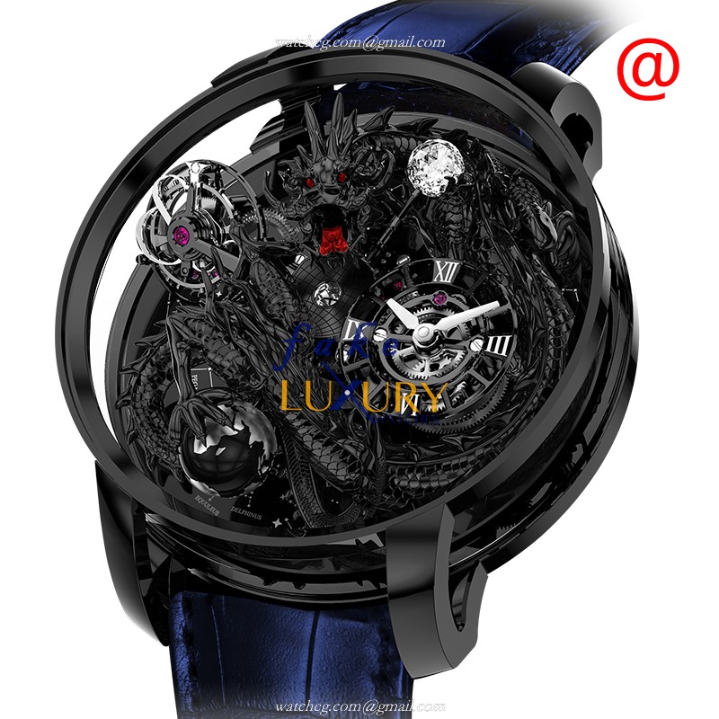 Jacob & Co AT112.31.DR.UA.ABVEA Manual Wind 18kt Black Gold Replica Watch, Swiss Movement, 47mm - Luxury Replica Watch