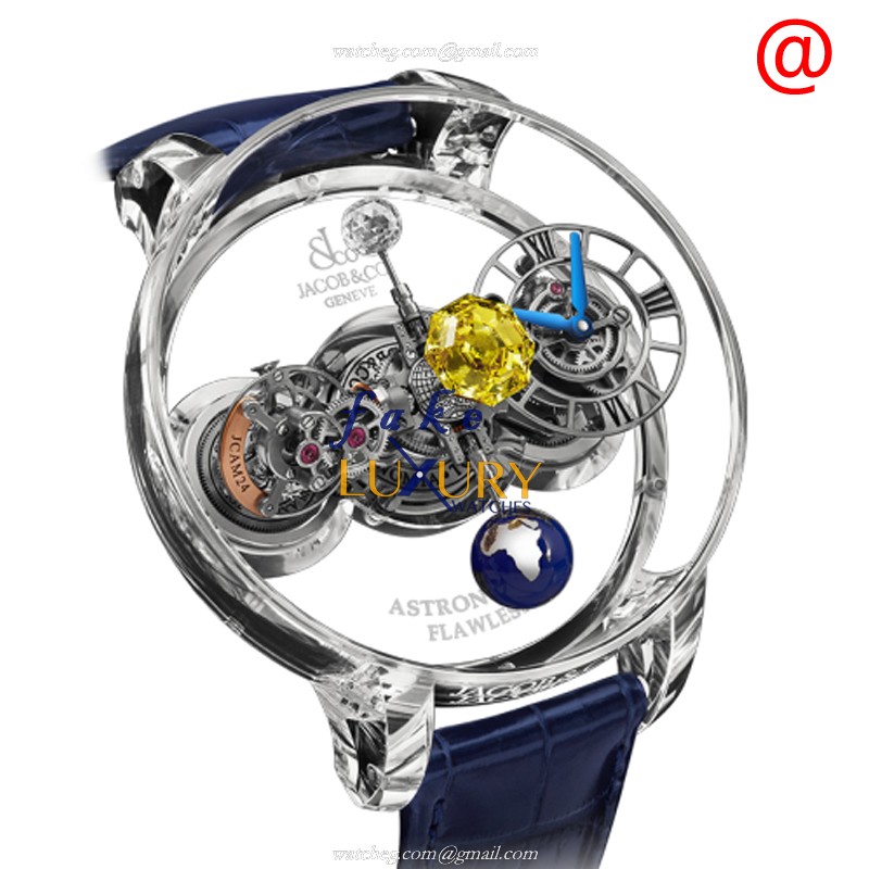 Jacob & Co AT125.80.AA.UC.BBALA Manual Wind 18kt White Gold Replica Watch with Transparent Skull - Luxury Replica Watch
