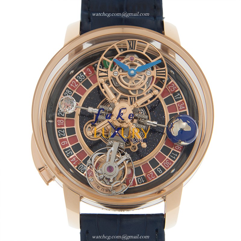 Jacob & Co AT160.40.AB.AB.ABALA Astronomia Replica Watch Manual Wind 18kt Rose Gold Transparent - Luxury Replica Watch