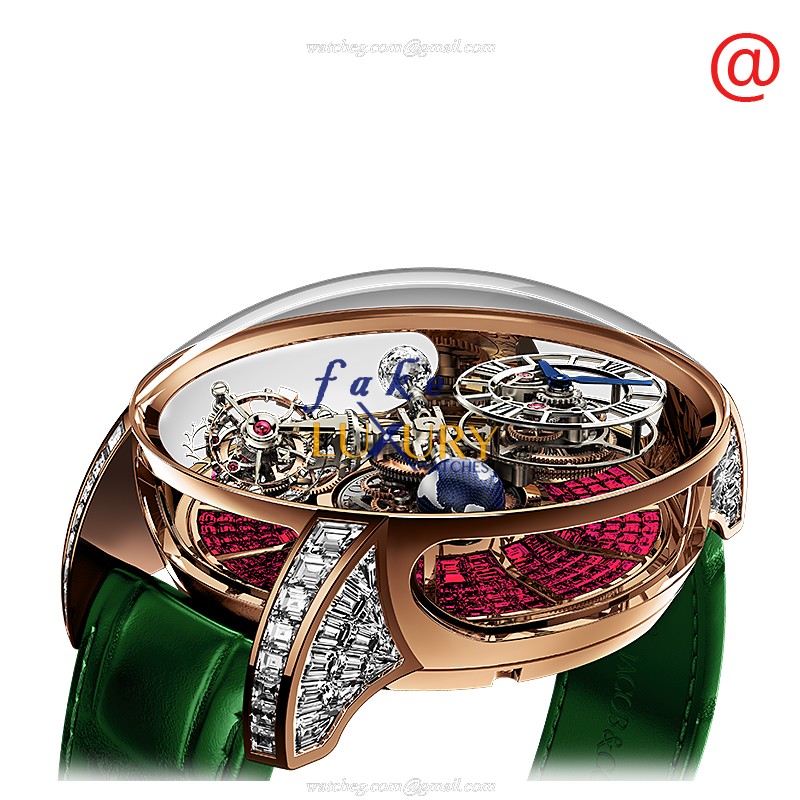 Jacob & Co AT800.40.BD.BR.BDF4D Astronomia Replica Watch, Manual Wind, 18kt Rose Gold Case, Red Dial - Luxury Replica Watch