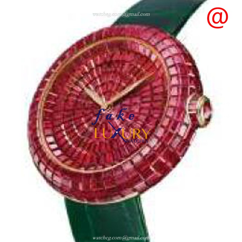 - JACOB&CO BA534.40.BR.BR.ABF4A Manual Wind 18kt Rose Gold Replica Watch - Red Dial & Green - Luxury Replica Watch