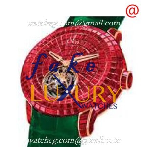 Jacob & Co BA534.40.BR.UA.ABF4A Automatic 18kt Rose Gold Replica Watch, Red Dial, Green Alligator - Luxury Replica Watch
