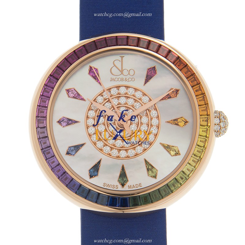 Jacob & Co BA537.40.GR.KW.ABSAA Automatic 18kt Rose Gold Sapphire Dial Replica Watch - Luxury Replica Watch