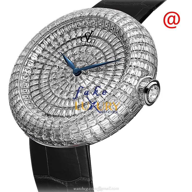 Jacob & Co BQ520.30.BD.BD.ATD4A Manual Wind 18kt White Gold Replica Watch, Silver Dial - Luxury Replica Watch