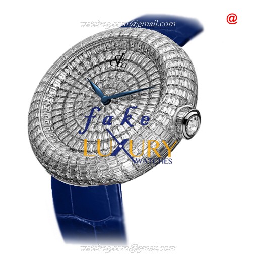 Jacob & Co BQ532.30.BD.BD.ZSB4A 18kt White Gold Diamond Quartz Replica Watch - Black Dial - Luxury Replica Watch