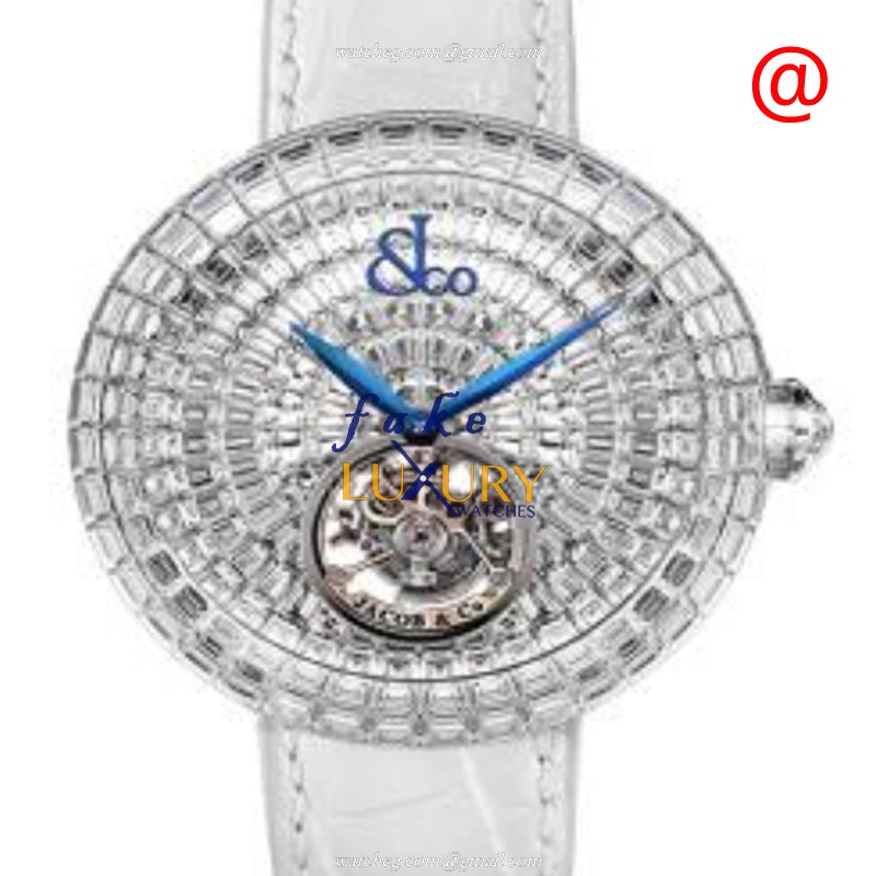 Jacob & Co BT543.30.BD.BD.C Manual Wind 18kt White Gold Replica Watch, Ceramic Bezel, Swiss Movement - Luxury Replica Watch