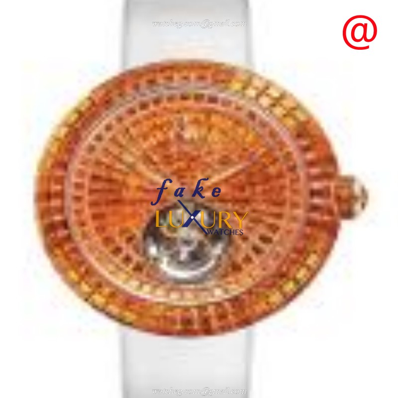 Jacob & Co BT543.40.BO.BO.BBSAA BRILLIANT Manual Wind 18kt Rose Gold Replica Watch - Orange Dial - Luxury Replica Watch