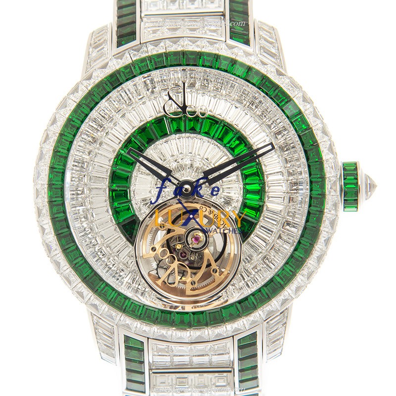 Jacob & Co CV210.30.BD.UA.A30BA CAVIAR TOURBILLON Manual Wind 18kt White Gold Diamond Replica Watch - Luxury Replica Watch