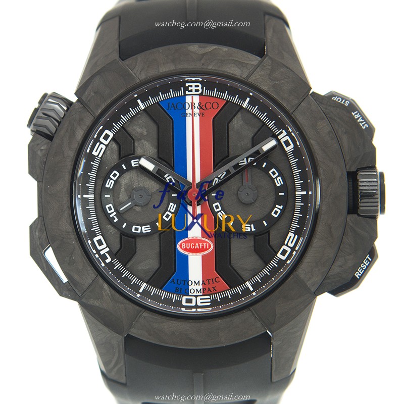 Jacob & Co EC333.29.AA.AA.AHA4D Automatic Titanium Replica Watch - Black Dial & Rubber Strap - Luxury Replica Watch