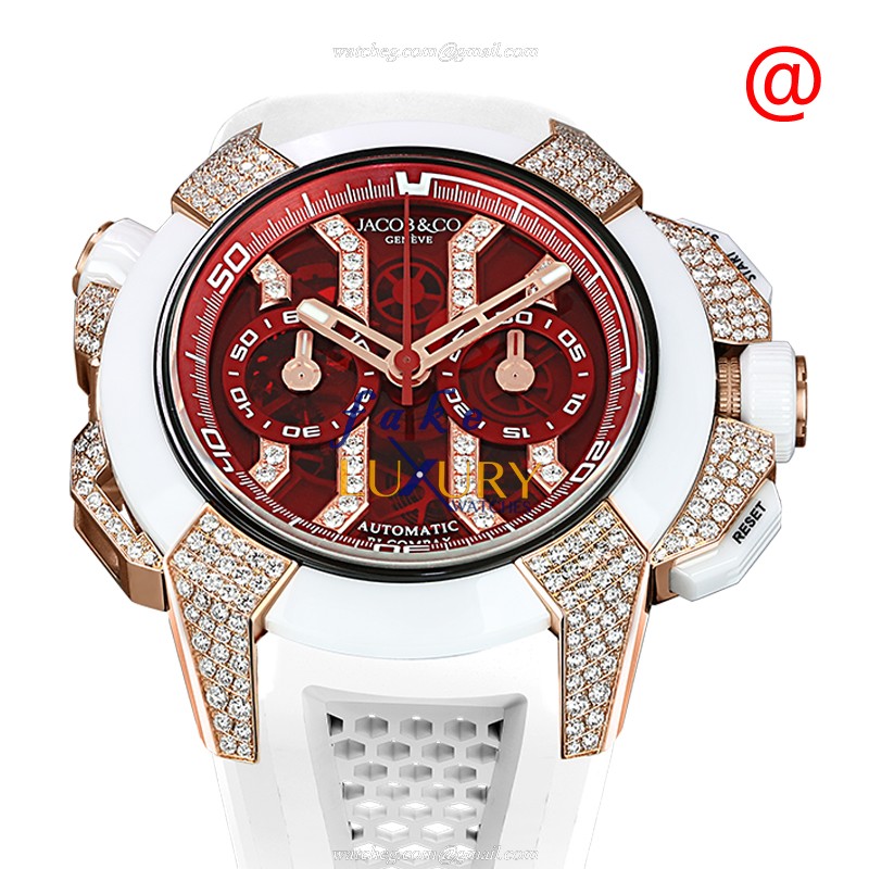 Jacob & Co EC412.42.RW.RR.F Epic X Chrono Replica Watch, Automatic, Rose Gold & Titanium, Red Dial - Luxury Replica Watch